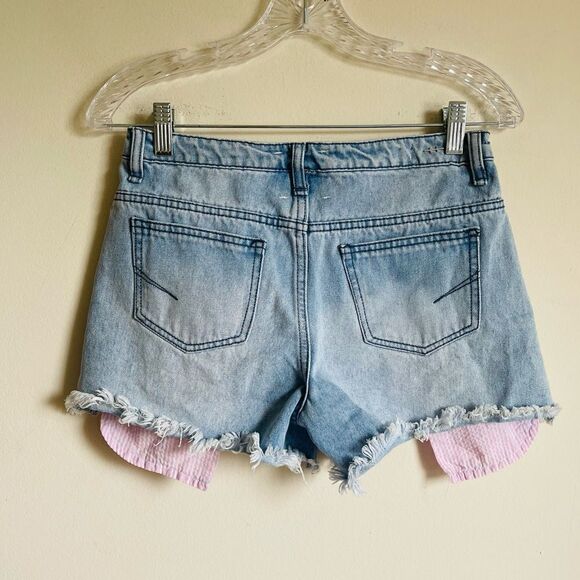 Habitual Kids Girls' Distressed Exposed Pocket Denim Short 16 - Picture 4 of 8